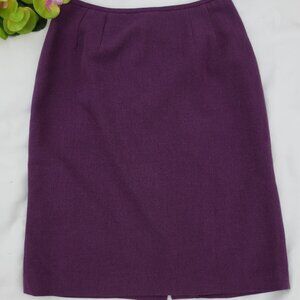 Kasper Skirt Purple Classic Fitted Pencil Midi Twill Textured Petite Size 2P